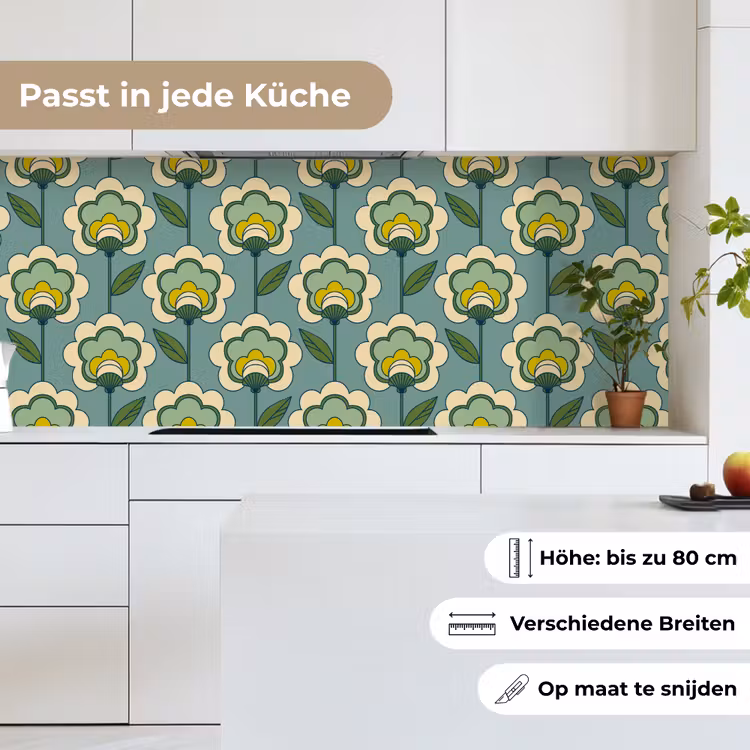 Retro - Design - Jaren 70 - Bloem keuken achterwand 2 middel 871 -sfeer4_DE