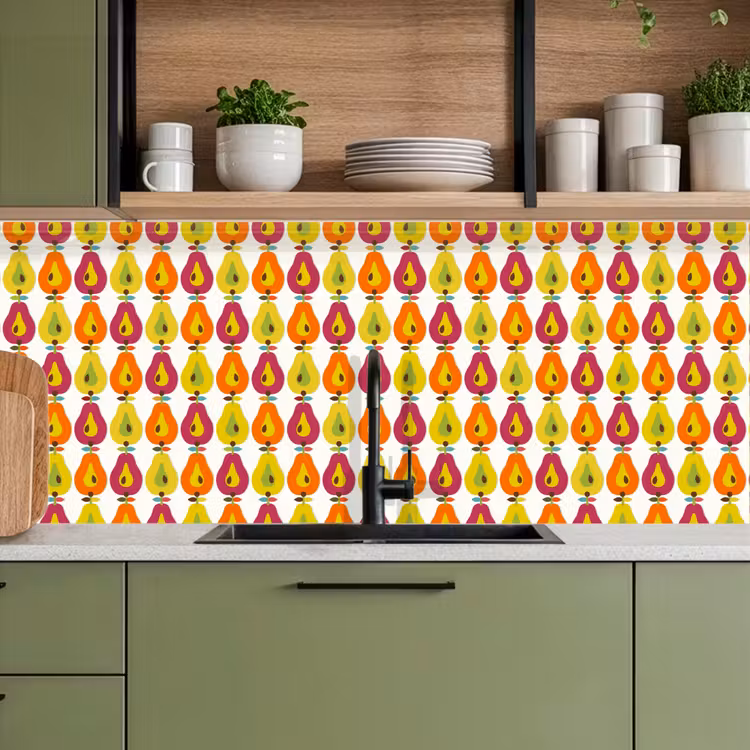 Retro - Design - Peer - Fruit keuken achterwand 2 middel 871 -sfeer3