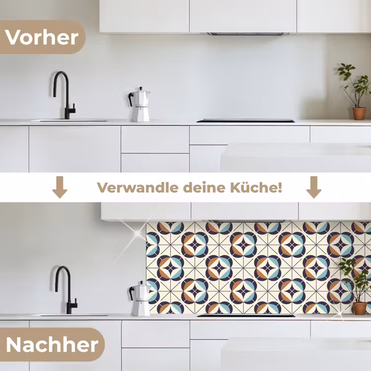 Retro - Design - Geometrie keuken achterwand 2 middel 871 -voor-na_DE