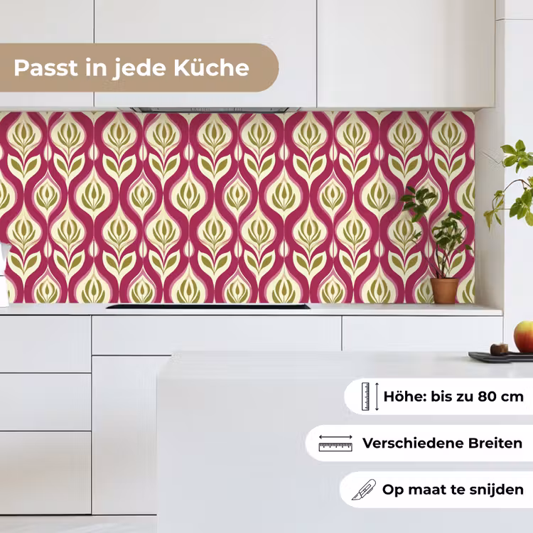 Retro - Floraal - Paars keuken achterwand 2 middel 871 -sfeer4_DE