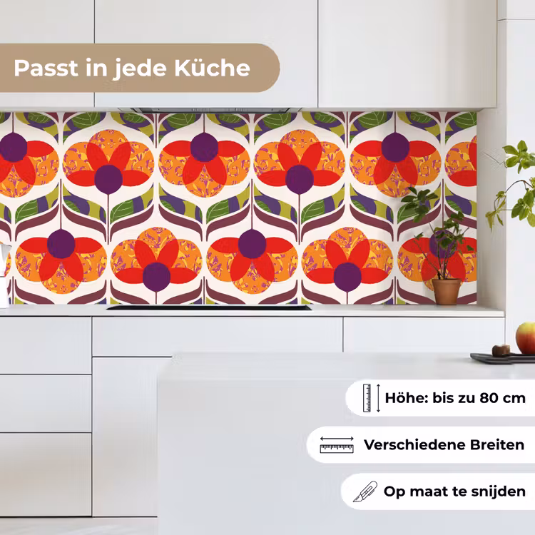 Retro - Flower Power - Vintage - Kleuren keuken achterwand 2 middel 871 -sfeer4_DE