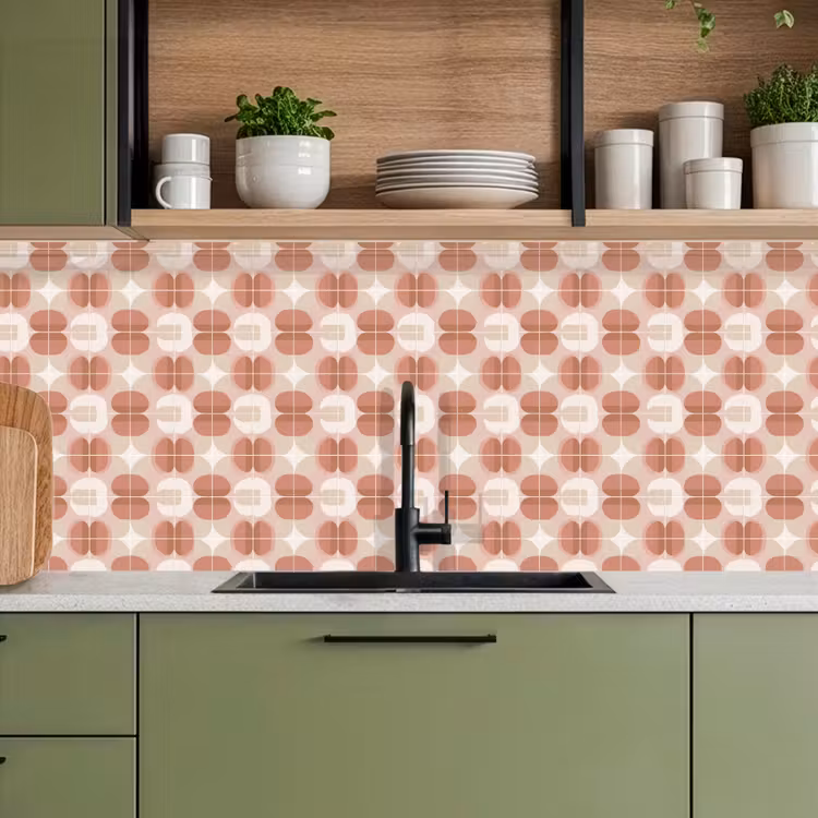 Retro - Klassiek - Roze keuken achterwand 2 middel 871 -sfeer3