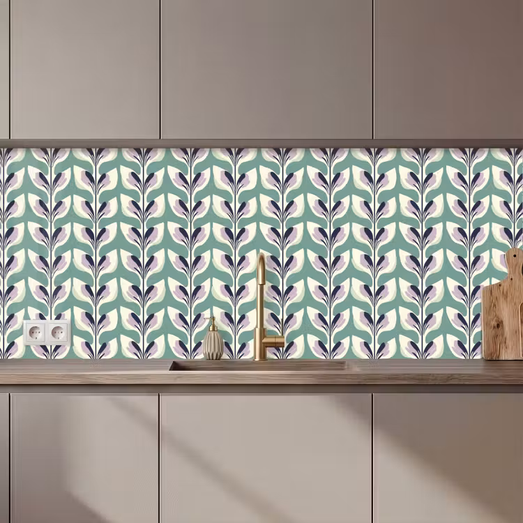 Retro - Modern - Groen keuken achterwand 2 middel 871 zz_3dshopping
