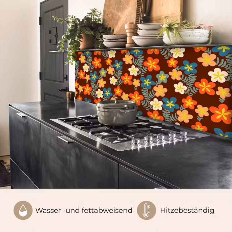 Retro - Patronen - Bloemen - Jaren 70 keuken achterwand 2 middel 871 -usp_DE
