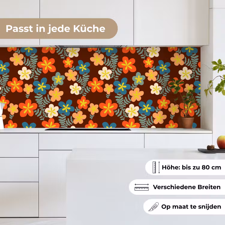 Retro - Patronen - Bloemen - Jaren 70 keuken achterwand 2 middel 871 -sfeer4_DE