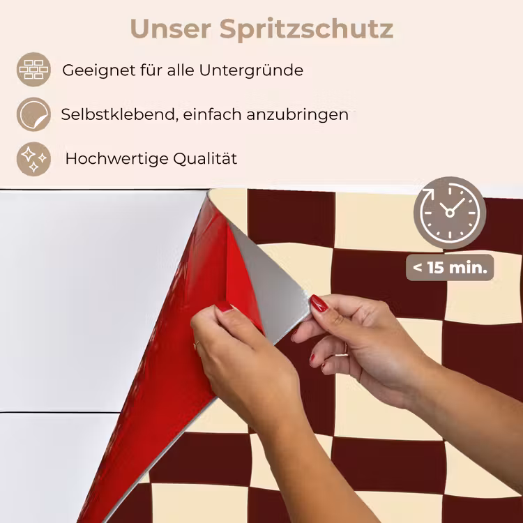 Retro - Patroon - Bruin keuken achterwand spatscherm klein 900 -spatscherm_DE