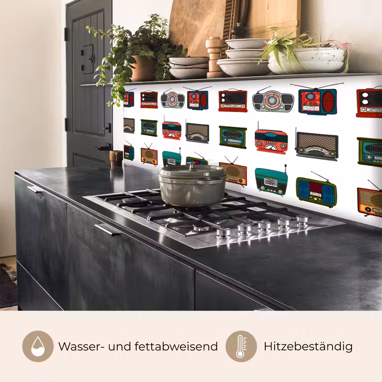 Retro - Radio - Design keuken achterwand 2 middel 871 -usp_DE