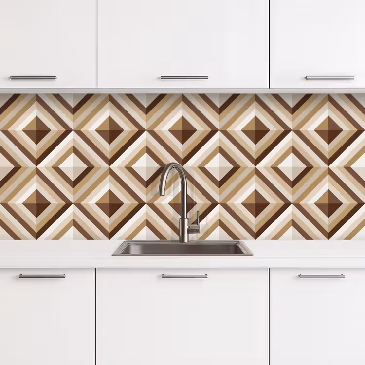 Retro - Ster - Design keuken achterwand 2 middel 871 -3d