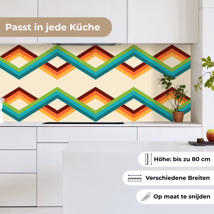 Retro - Strepen - Design - Seventies keuken achterwand 2 middel 871 -sfeer4_DE