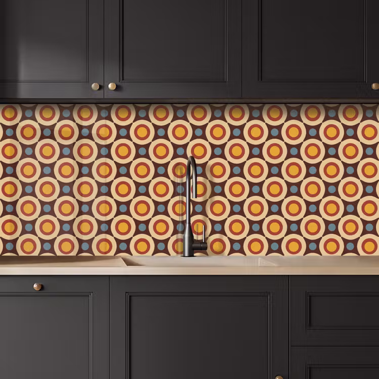 Retro - Vintage - Design - Cirkel keuken achterwand 2 middel 871 -sfeer1