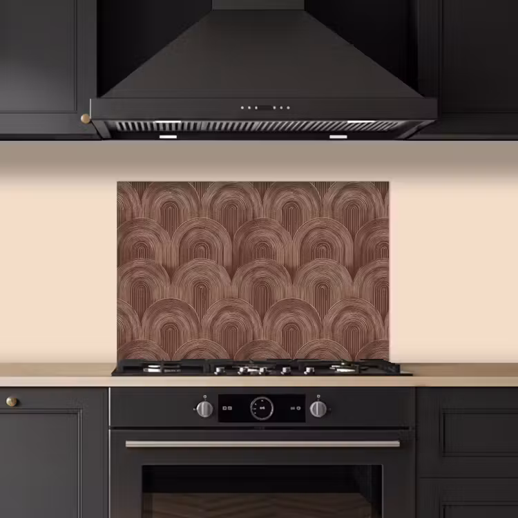 Ritmisch - Effect - Bruin keuken achterwand spatscherm klein 900 -sfeer1