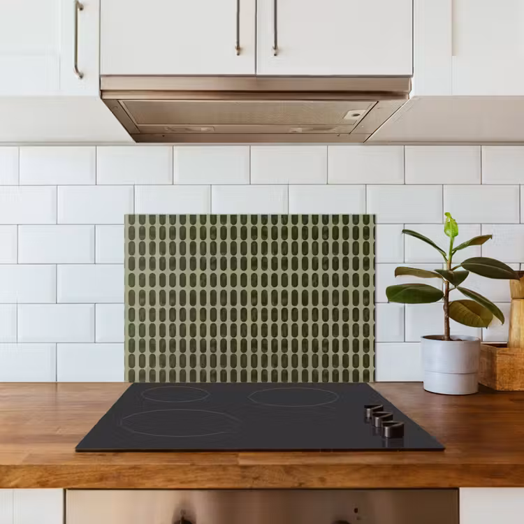 Ritmisch - Effect - Groen keuken achterwand spatscherm klein 900 -sfeer2