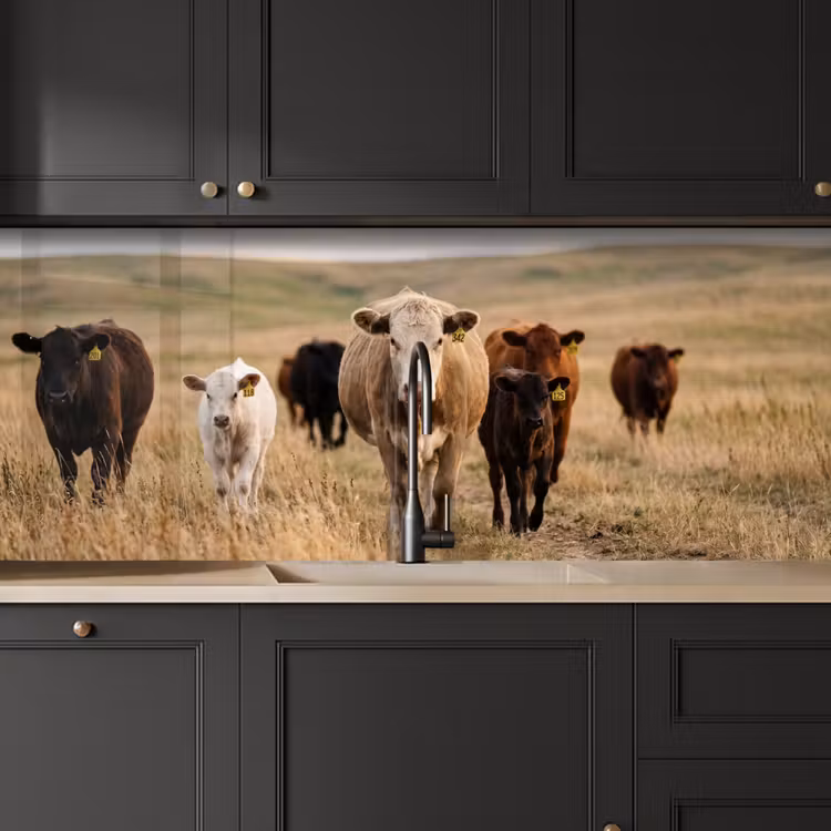 Runderen - Kudde - Landschap - Weide - Rustig keuken achterwand 2 middel -sfeer1