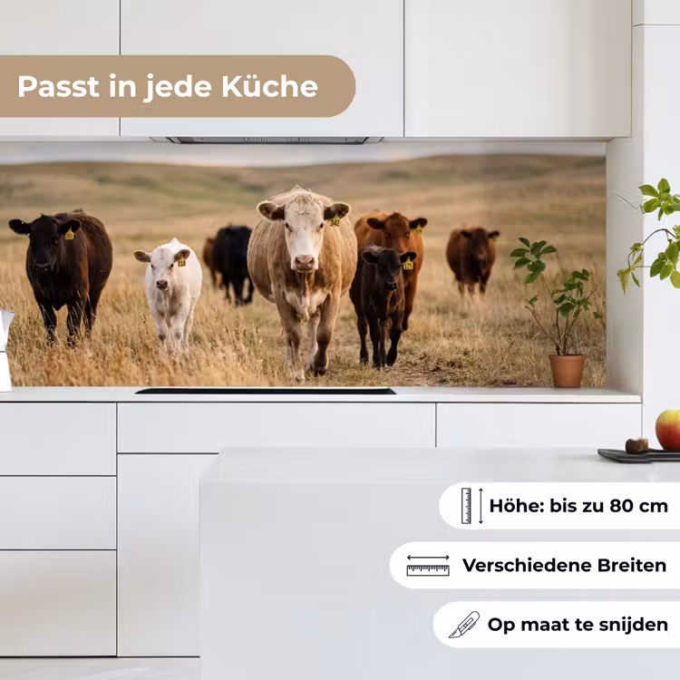 Runderen - Kudde - Landschap - Weide - Rustig keuken achterwand 2 middel -sfeer4_DE
