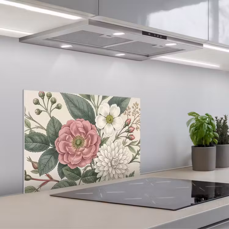 Romantisch - Design - Kleurrijk keuken achterwand spatscherm klein -3d_schuin