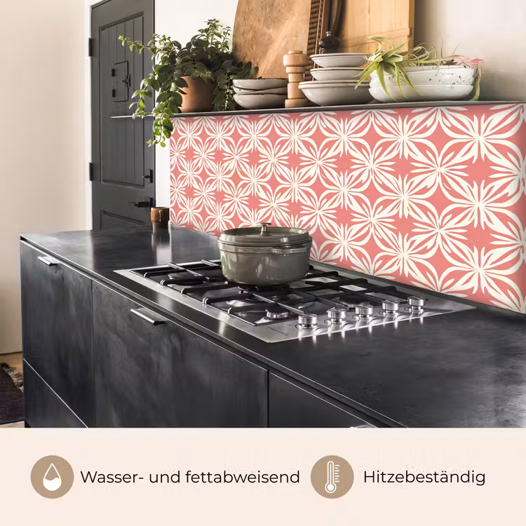 Roze - Bloemenmotief - Wit - Modern keuken achterwand 2 middel 871 -usp_DE