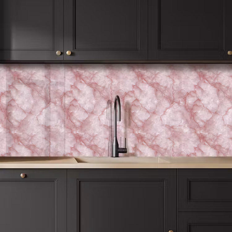 Roze - Kwartsmarmer - Aders keuken achterwand 2 middel 871 -sfeer1