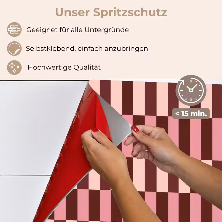 Roze - Rood - Blokjes keuken achterwand spatscherm klein 900 -spatscherm_DE