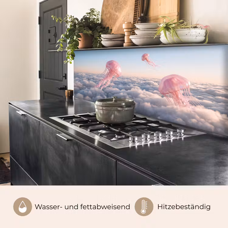 Küchenrückwand - Rosa Tier – Wolken - Roze dier - Wolken keuken achterwand 2 middel