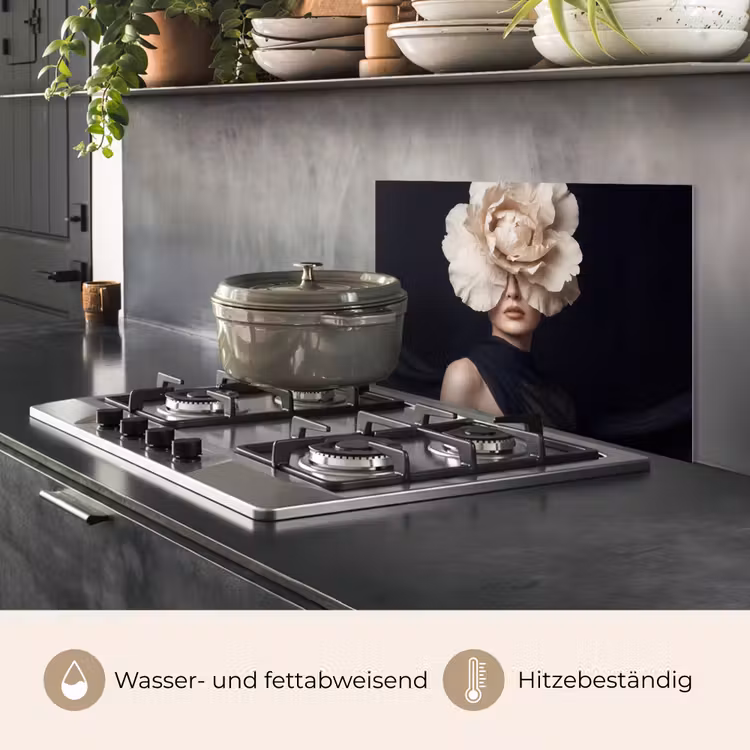 Roos - Tijdloos - Zwart keuken achterwand spatscherm klein -usp_DE