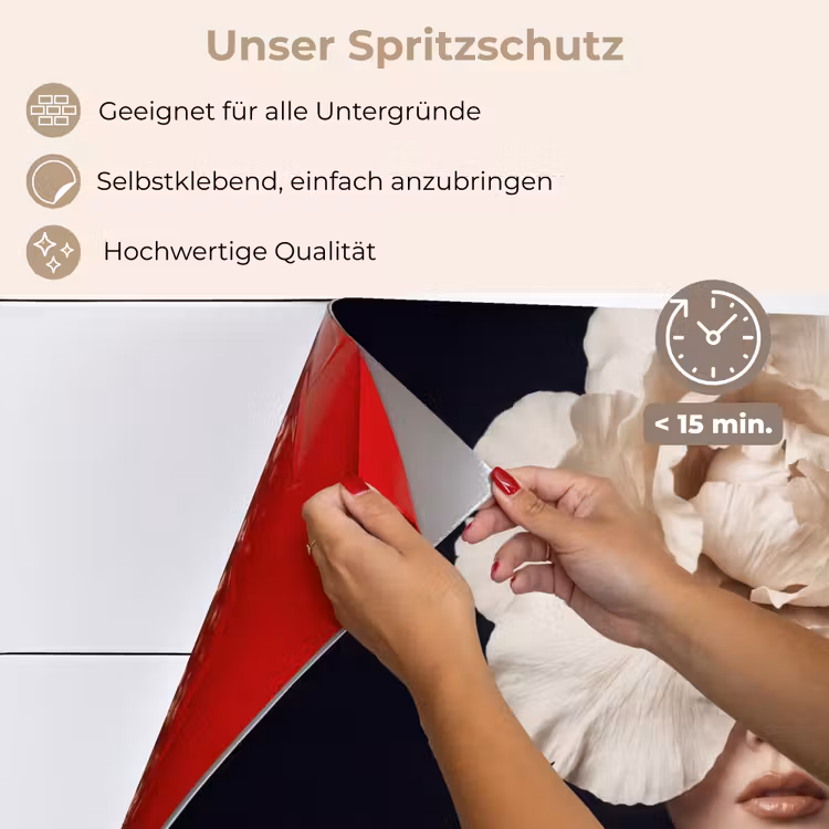 Roos - Tijdloos - Zwart keuken achterwand spatscherm klein -spatscherm_DE
