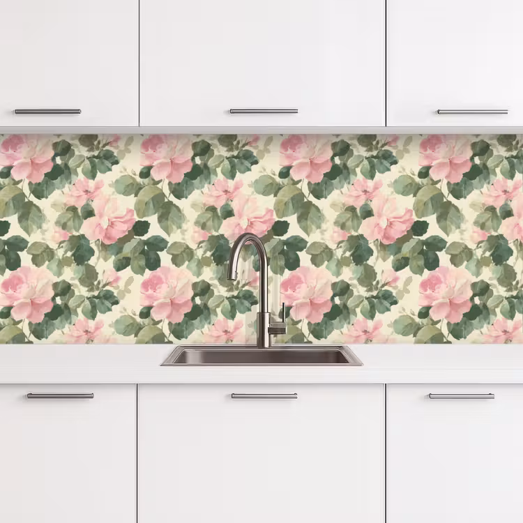 Rozen - Botanisch - Roze keuken achterwand 2 middel 871 -3d