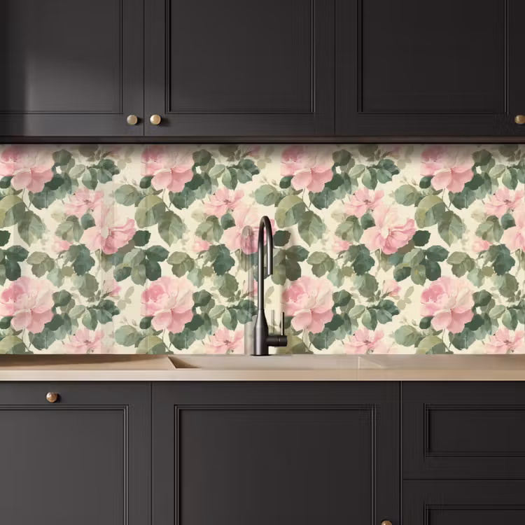 Rozen - Botanisch - Roze keuken achterwand 2 middel 871 -sfeer1