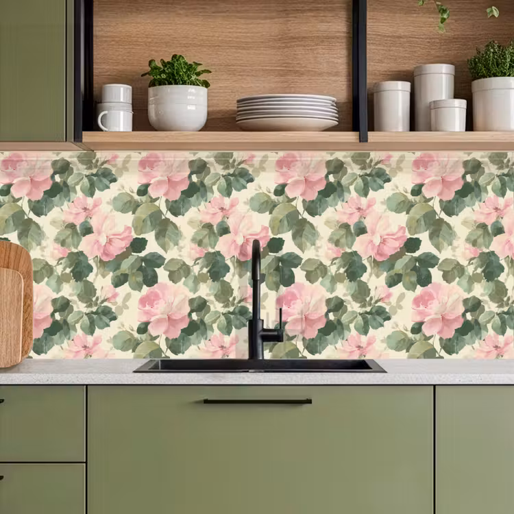 Rozen - Botanisch - Roze keuken achterwand 2 middel 871 -sfeer3