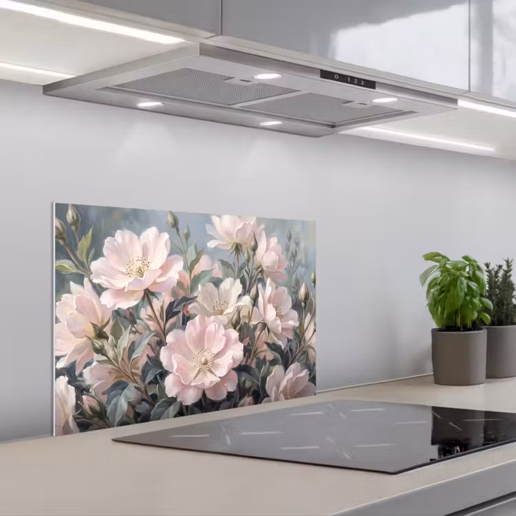 Rozen - Illustratie - Roze keuken achterwand spatscherm klein -3d_schuin