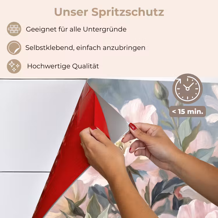 Rozen - Illustratie - Roze keuken achterwand spatscherm klein -spatscherm_DE
