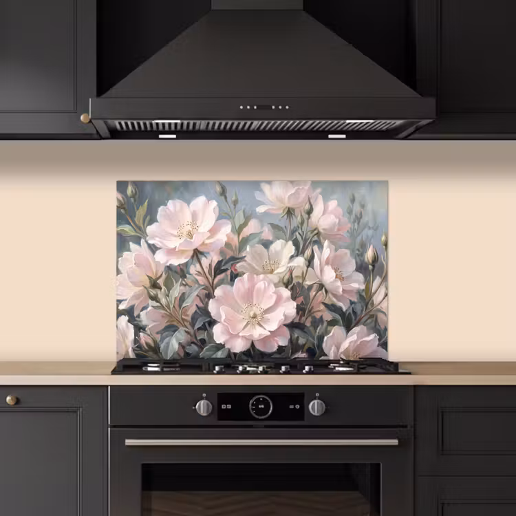 Rozen - Illustratie - Roze keuken achterwand spatscherm klein -sfeer1
