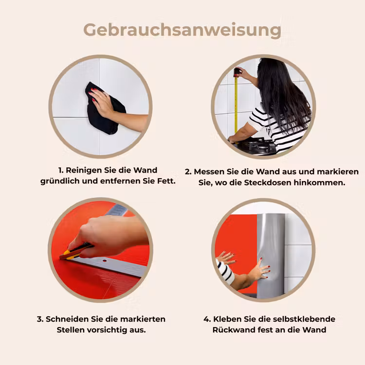 Rood - Kleur - Effen keuken achterwand 2 middel 871 -gebruiksaanwijzing_DE