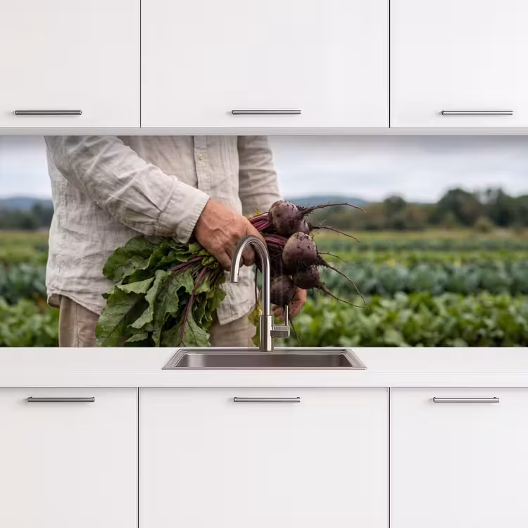 Bieten - Vers - Moestuin keuken achterwand 2 middel -3d