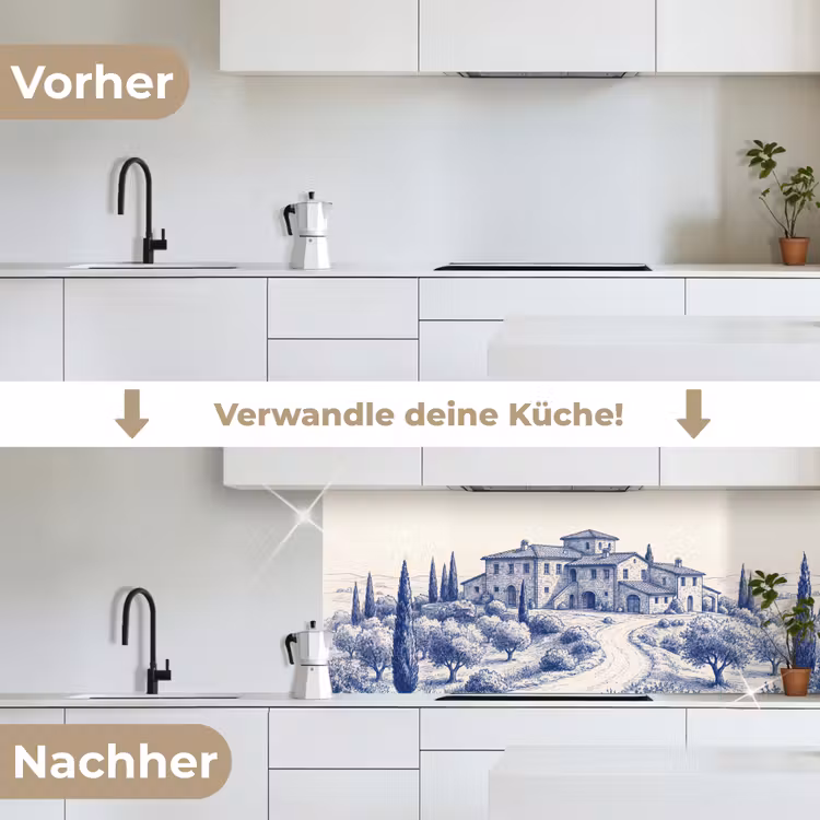 Rustiek - Landgoed - Blauw keuken achterwand 2 middel -voor-na_DE