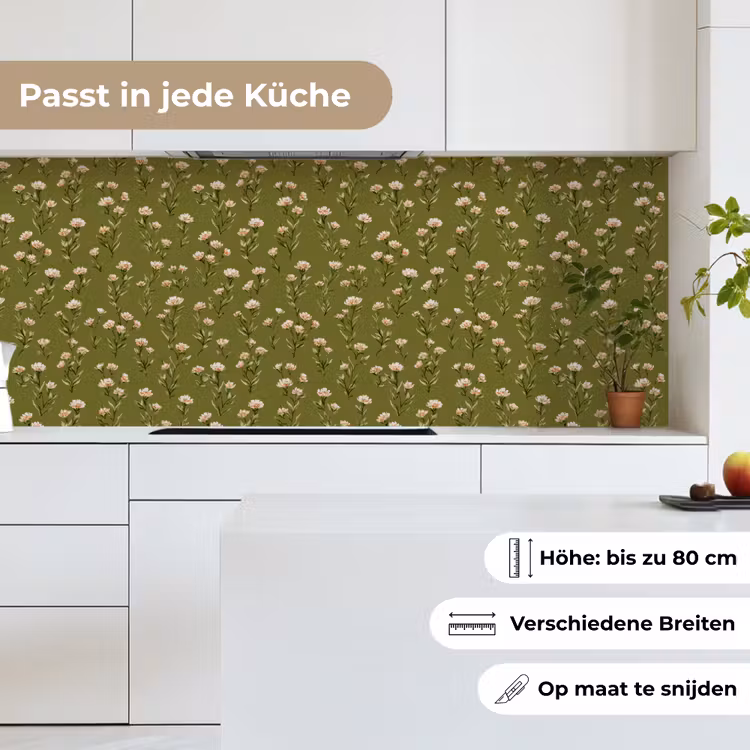 Landelijk - Bloemen -  Groen keuken achterwand 2 middel 871 -sfeer4_DE