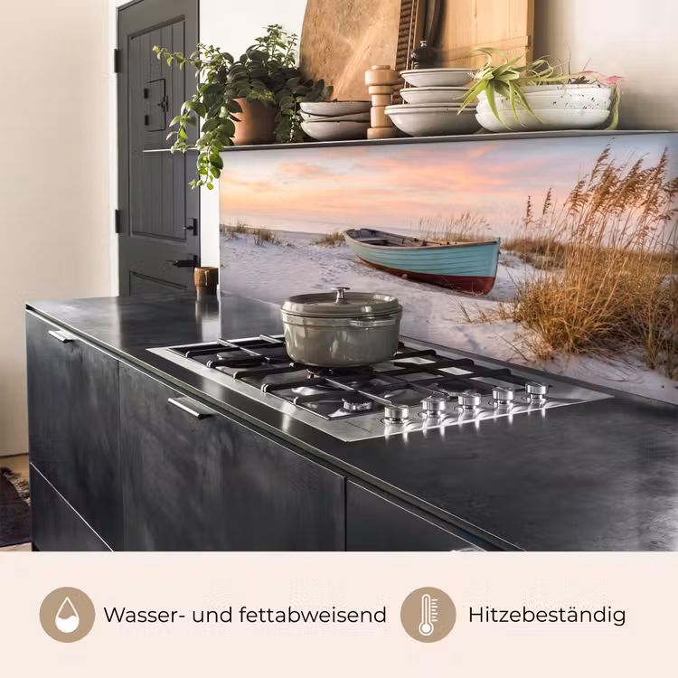 Rustiek - Roeiboot - Zandstrand keuken achterwand 2 middel -usp_DE