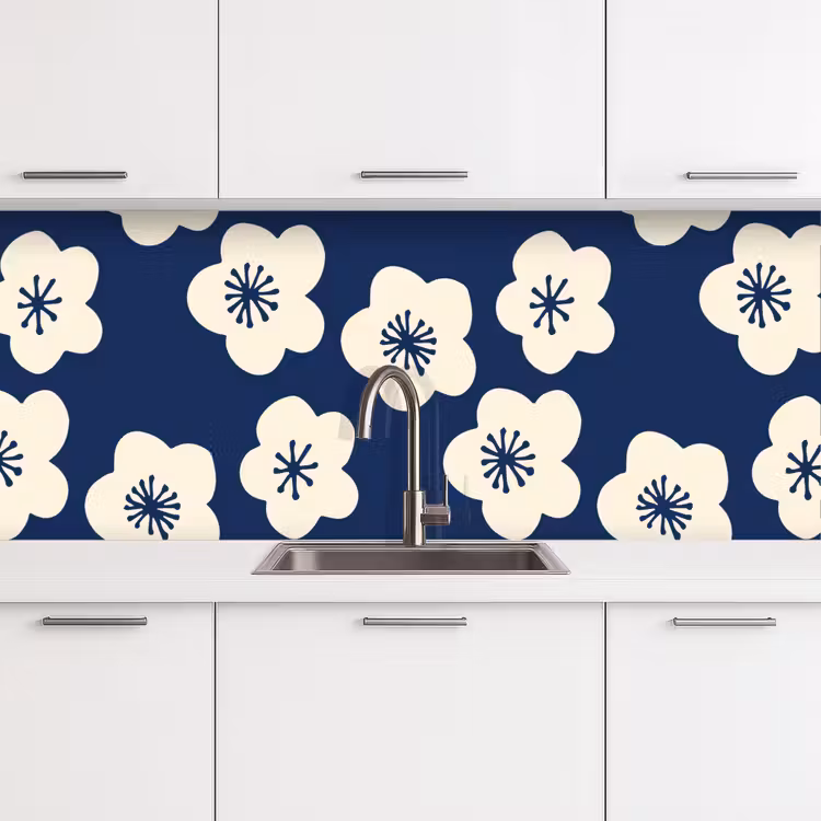 Sakura - Wit - Patroon - Japan keuken achterwand 2 middel 871 -3d