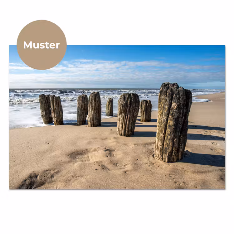 Zand - Strand - Paal - Water - Zomer keuken achterwand sample klein -3d_DE