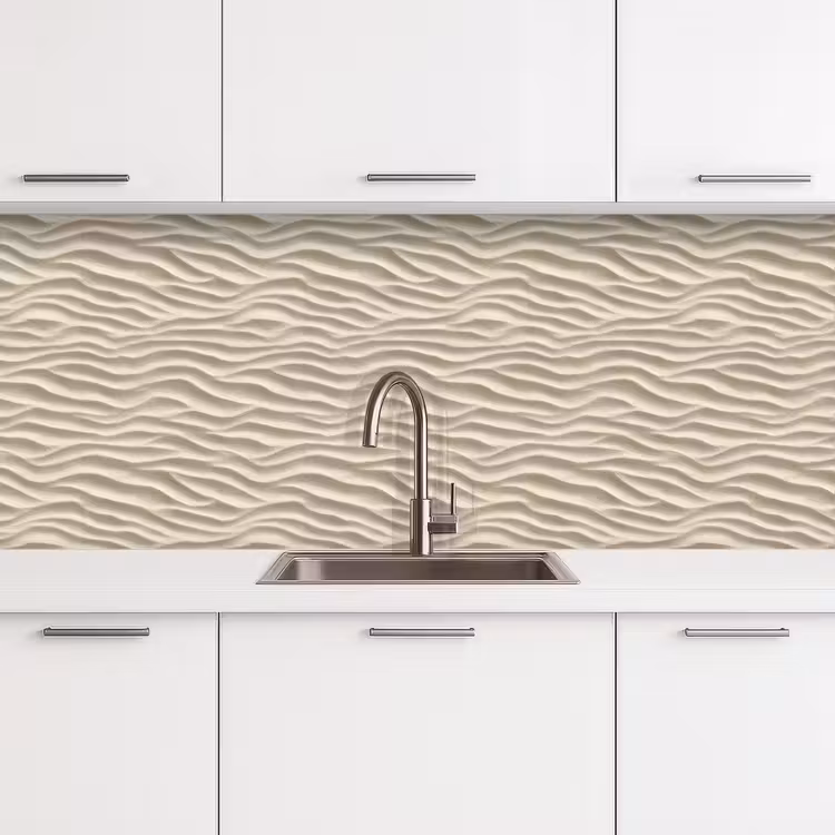 Zand - Golven - Beige keuken achterwand 2 middel 871 -3d