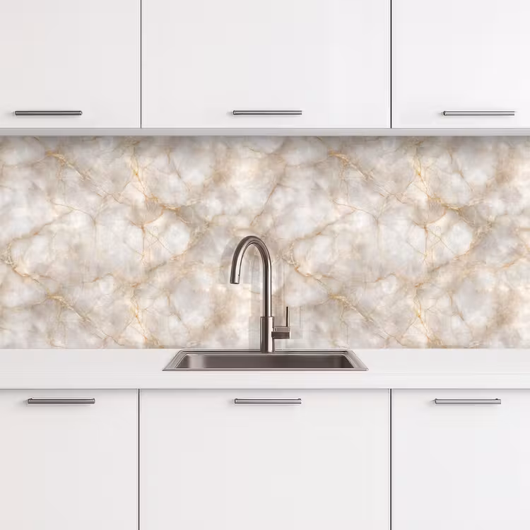Zandkleurig - Marmer - Natuursteen keuken achterwand 2 middel 871 -3d