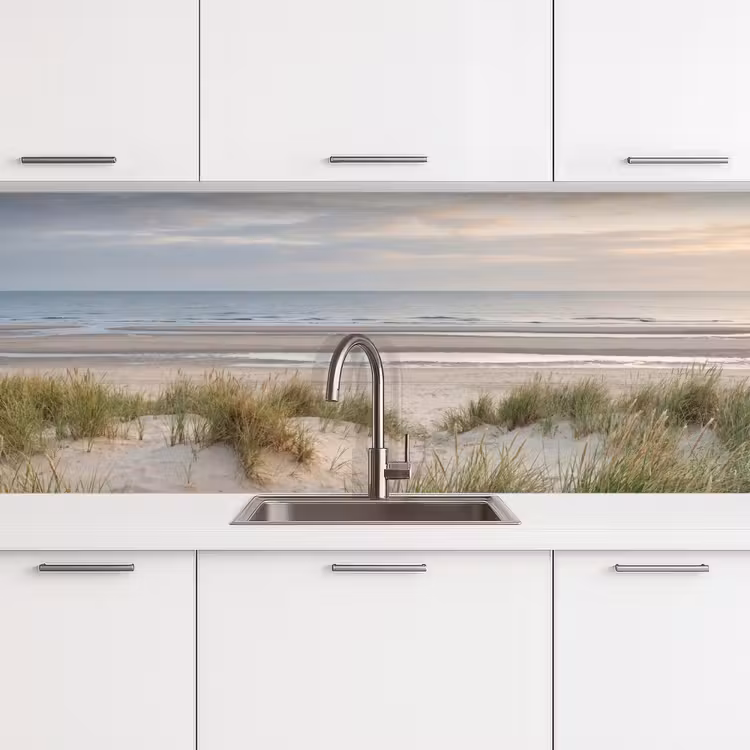 Zandstrand - Bewolkt - Duinen keuken achterwand 2 middel -3d