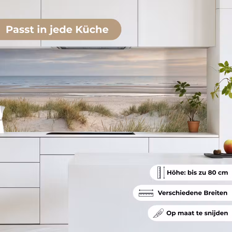 Zandstrand - Bewolkt - Duinen keuken achterwand 2 middel -sfeer4_DE