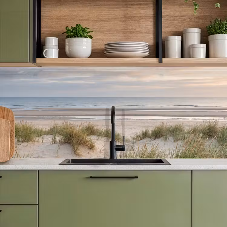 Zandstrand - Bewolkt - Duinen keuken achterwand 2 middel -sfeer3