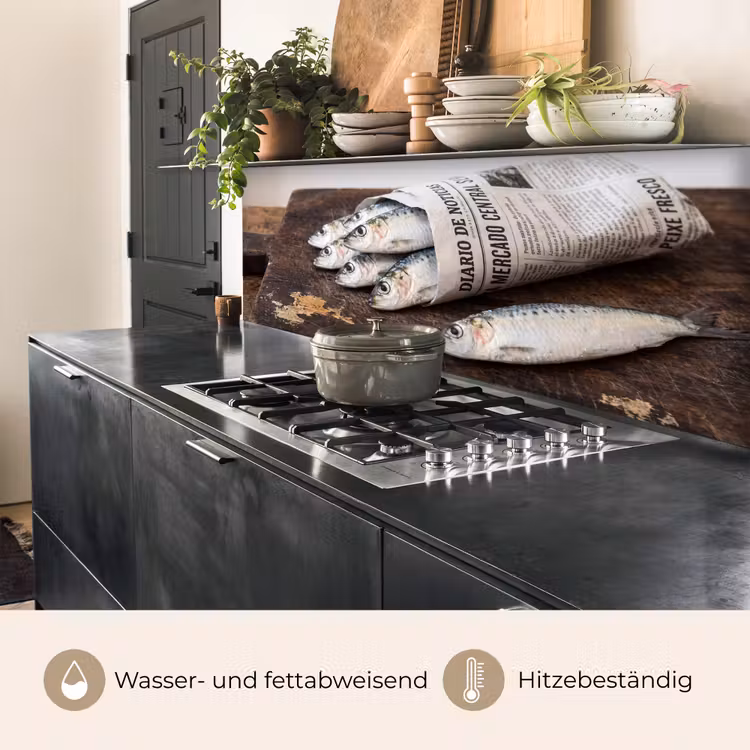 Küchenrückwand - Sardine – Zeitung – Schneidebrett - Sardientje - krant - snijplank keuken achterwand 2 middel