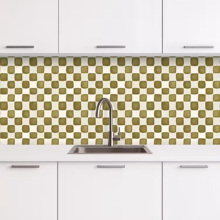 Schaak - Patroon - Groen keuken achterwand 2 middel 871 -3d