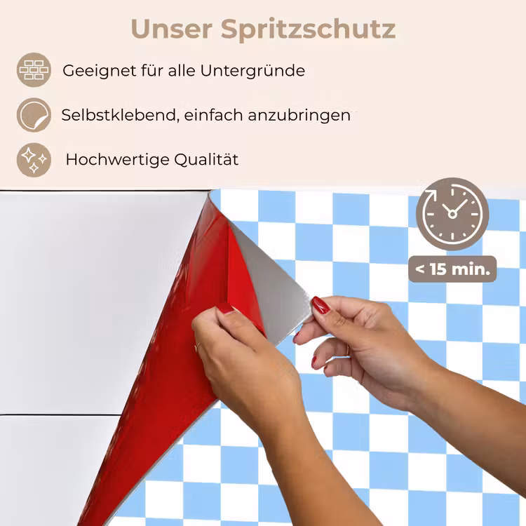 Schaakbord - Klassiek - Blauw keuken achterwand spatscherm klein 900 -spatscherm_DE