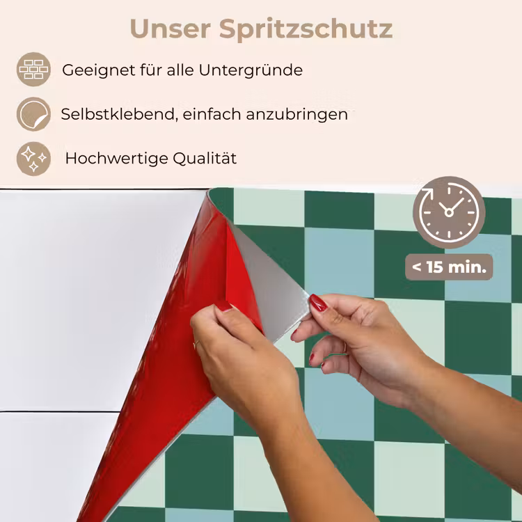 Schaakbord - Klassiek - Groen keuken achterwand spatscherm klein 900 -spatscherm_DE