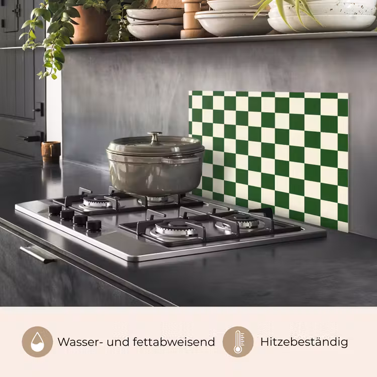 Schaakbord - Patroon - Groen keuken achterwand spatscherm klein 900 -usp_DE