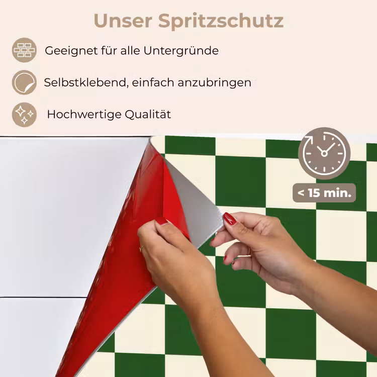 Schaakbord - Patroon - Groen keuken achterwand spatscherm klein 900 -spatscherm_DE