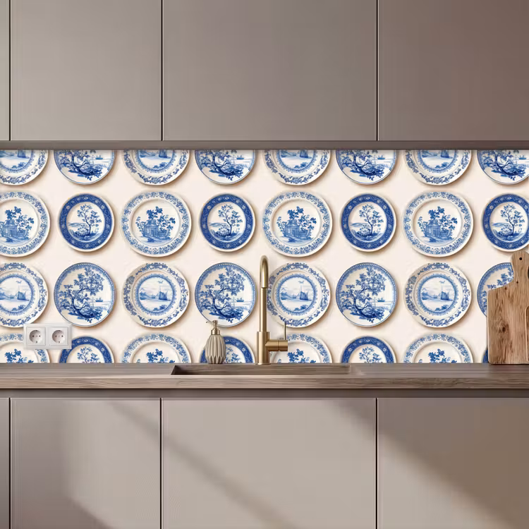 Borden - Bomen - Planten - Blauw keuken achterwand 2 middel 871 zz_3dshopping